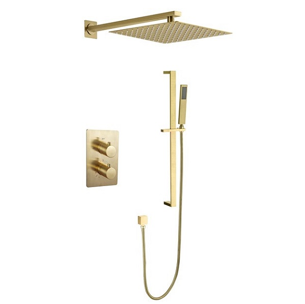 Sen tắm âm tường mạ vàng có hiển thị nhiệt độ Miken HM-50202-B (Lựa chọn vàng bóng hoặc mờ) Bát 40x40cm - Image 3