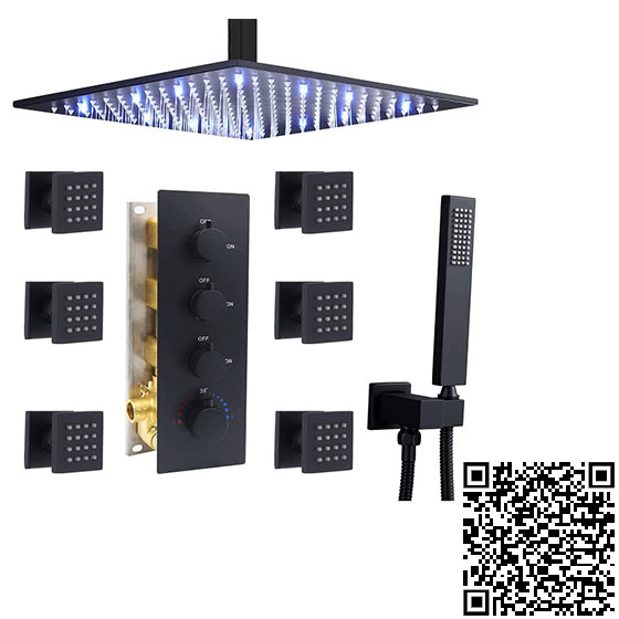 Sen tắm âm tường màu đen MK-91066B (Bát sen 55x23cm) - Image 3