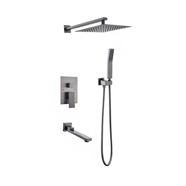 Sen tắm âm tường nhiệt độ bát trần màu xám ghi Gray Miken MKAT- 7766GR (Bát 30x30cm) - Image 6