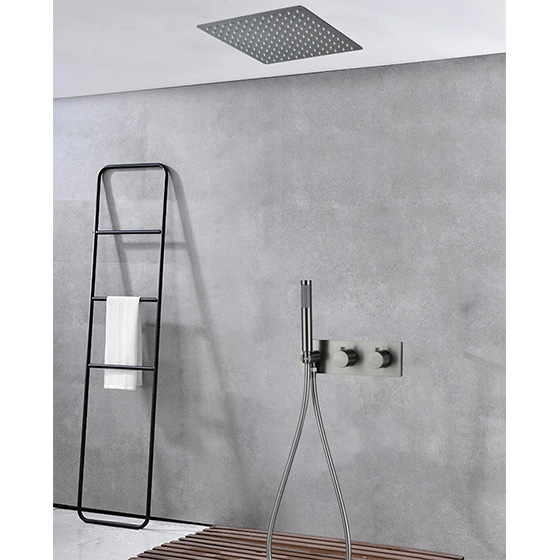 Sen tắm âm tường nhiệt độ bát trần màu xám ghi Gray Miken MKSAT-56638GR (Bát 30x30cm)