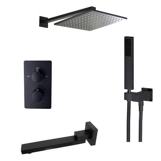 Sen tắm âm tường nóng lạnh màu đen HI05024F (Bát 40x40cm) - Image 5