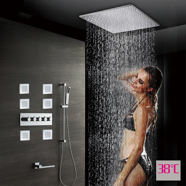 Sen tắm âm tường nóng lạnh màu vàng hồng Miken HI05046T-3 (Bát sen 58x38cm-Phone Điều Khiển) - Image 3