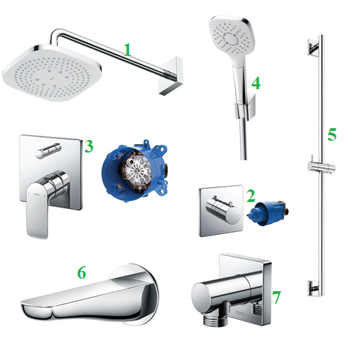 Sen tắm âm tường Toto DBX120CAMR-PG - Image 4