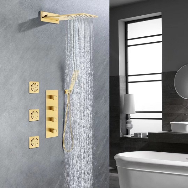 Sen tắm nhiệt độ âm tường mạ vàng Miken HI1512203G (Bát 60x80cm - Iphone điều khiển nhạc) - Image 5