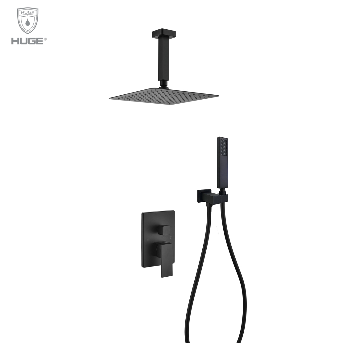 Sen tắm nhiệt độ âm tường màu đen Huge H-ST366B - Image 5