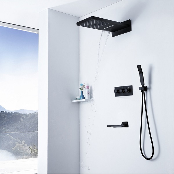 Sen tắm nhiệt độ âm tường màu đen Miken MKAT- HI05007B (Bát sen 62x27cm) - Image 4