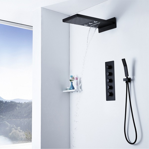 Sen tắm nóng lạnh âm tường màu đen HI05024I-2 (Bát 40x40cm) - Image 3