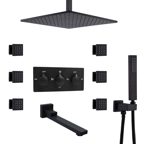 Sen tắm nóng lạnh âm tường màu đen HI05024I-2 (Bát 40x40cm) - Image 5