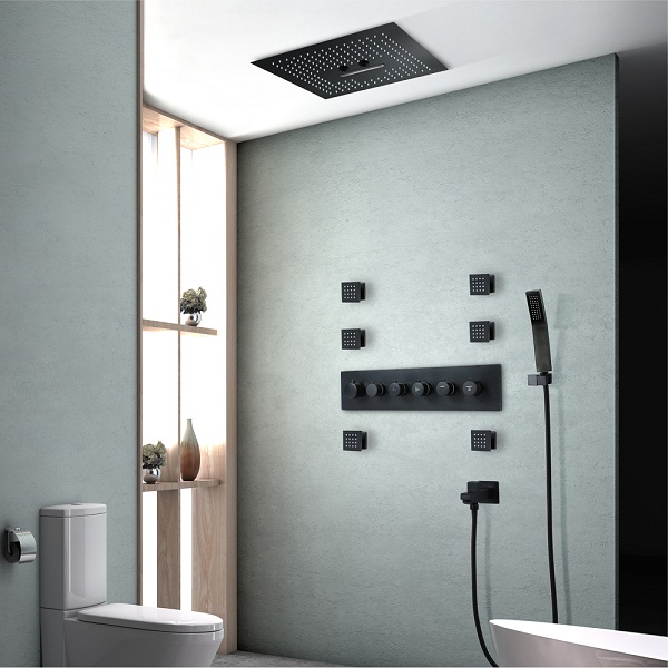 Sen tắm nóng lạnh âm tường màu đen HI05046F-6 (Iphone điều khiển - Bát trần 60x80cm-Đặt hàng 10-15 ngày) - Image 6