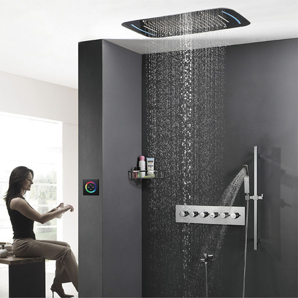 Sen tắm nóng lạnh âm tường màu đen Miken HI05081B-6 (Iphone điều khiển - Bát trần 40x40cm-Đặt hàng 10-15 ngày) - Image 3