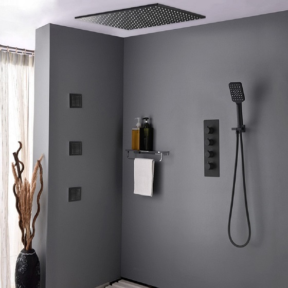 Sen tắm nóng lạnh âm tường màu đen Miken MK-2100B (Bát 30x30cm) - Image 6