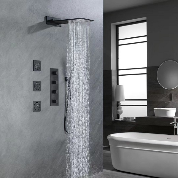Sen tắm nóng lạnh âm tường nhiệt độ màu đen Miken HM-850011 (Bát 40x40cm) - Image 5