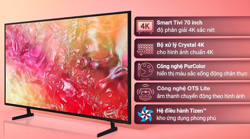 Smart Tivi Crystal UHD Samsung 4K 70 inch UA70DU7000