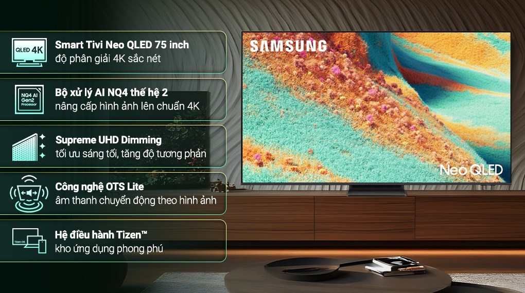 Smart Tivi Neo QLED Samsung AI 4K 75 inch QA75QN85F
