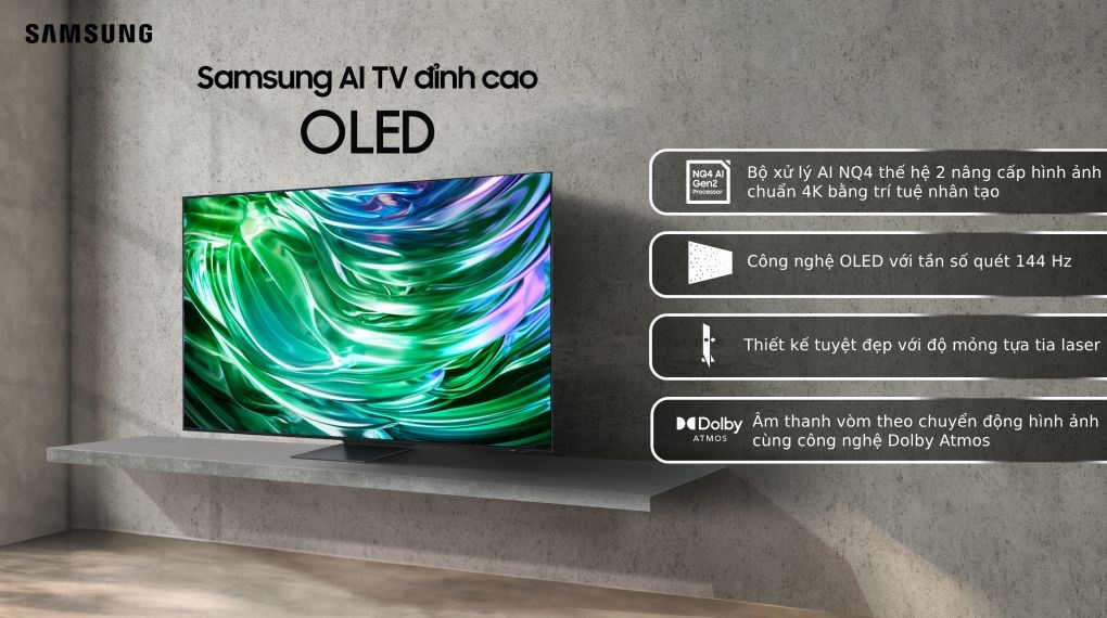 Smart Tivi OLED Samsung AI 4K 55 inch QA55S90D