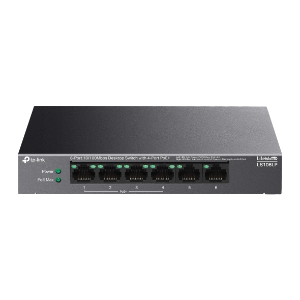 Switch Để Bàn 6 Cổng 10/100Mbps với 4 Cổng PoE TP-LINK LS106LP