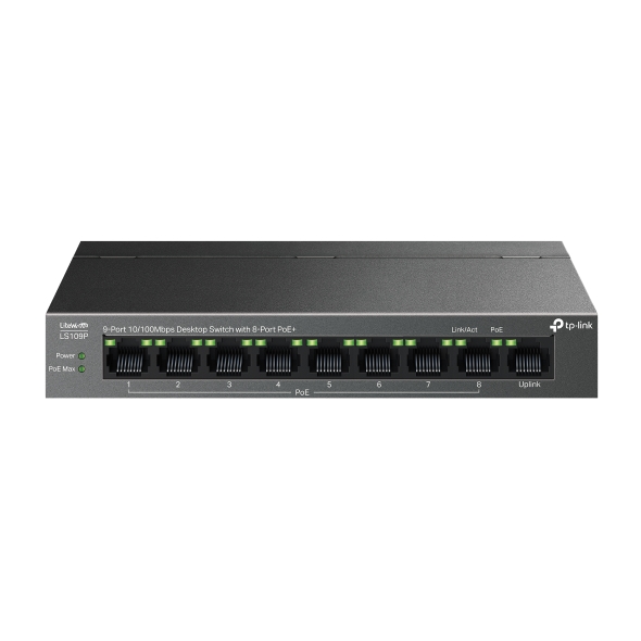 Switch Để Bàn 9 Cổng 10/100Mbps với 8 Cổng PoE+ TP-Link LS109P
