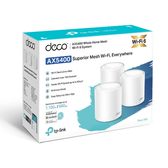 Hệ thống Wifi TP-Link Deco X60 AX5400 Whole Home Mesh Wi-Fi 6 - 3 Pack - Image 4