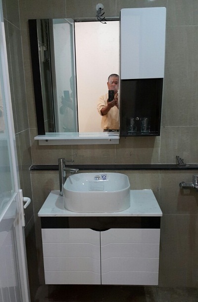 Tủ chậu lavabo may đo vân gỗ nhựa Picomat HMT-104 (Tự chọn kích thước) - Image 3