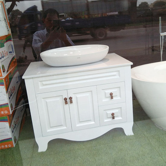 Tủ chậu lavabo may đo vân gỗ nhựa Picomat HMT-110 (Tự chọn kích thước) - Image 6