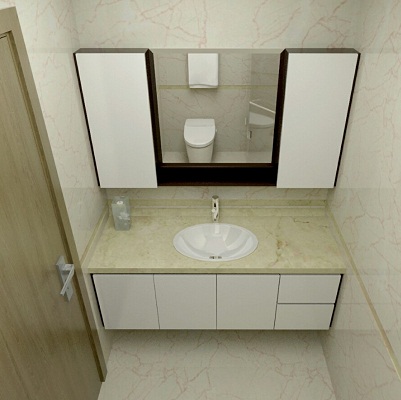 Tủ chậu lavabo may đo vân gỗ nhựa Picomat HMT-122 (Tự chọn kích thước) - Image 3