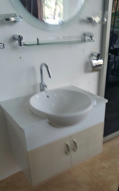 Tủ chậu lavabo may đo vân gỗ nhựa Picomat HMT-123 (Tự chọn kích thước) - Image 3