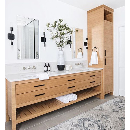 Tủ chậu lavabo may đo vân gỗ nhựa Picomat HMT-126 (Tự chọn kích thước)
