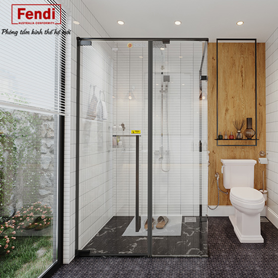 Vách kính tắm Fendi FIG-1B3 (1000x900x1900) - Image 4