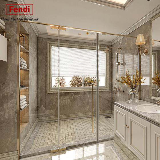 Vách kính tắm màu chrome Fendi FDP-1X3 (1300x2000) - Image 3