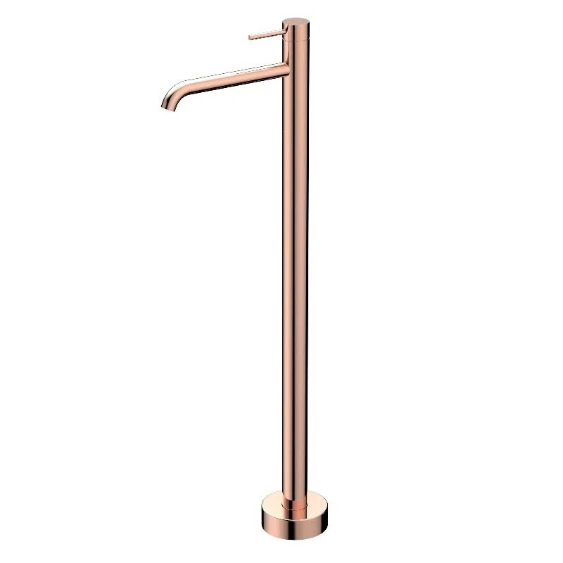 Vòi bồn tắm, vòi chậu lavabo cao đặt sàn mạ màu vàng hồng Rose gold Miken MKVB-0991RG