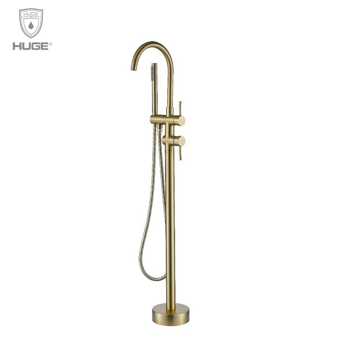 Vòi cao đặt sàn cho bồn tắm chậu chân đứng màu đen Miken MKVB-0991B - Image 3