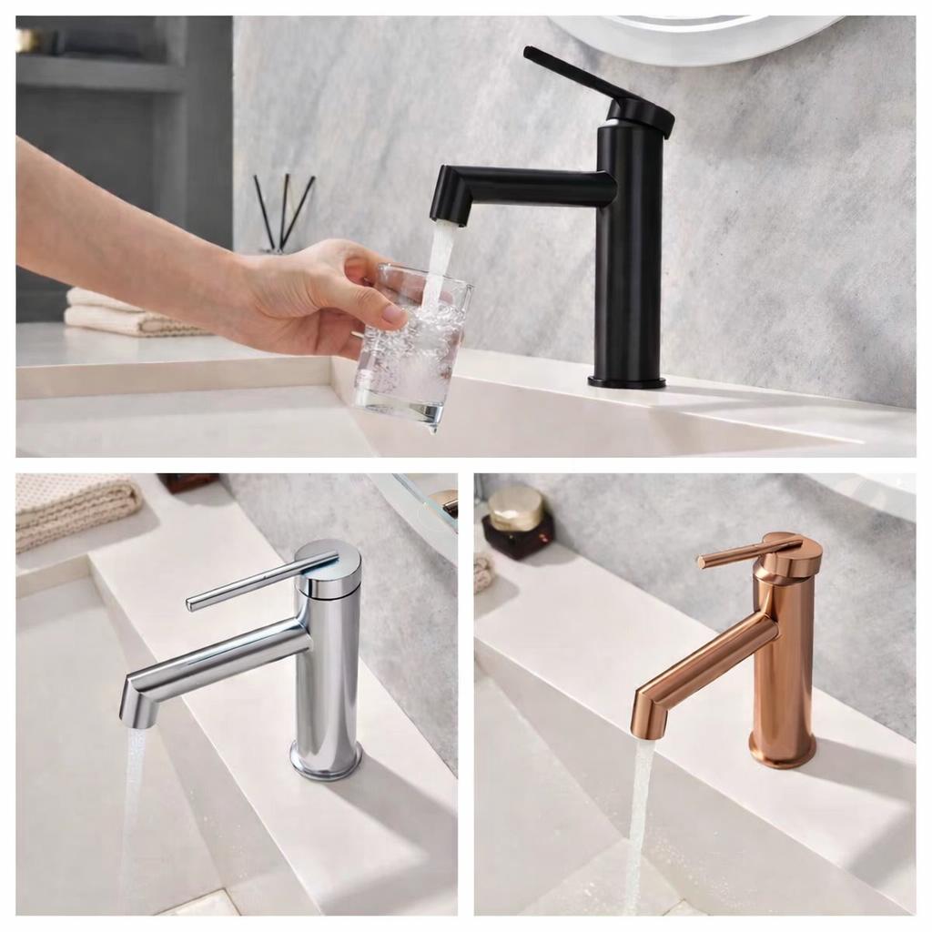 Vòi chậu lavabo âm tường màu đen Miken MKV-600025B - Image 3