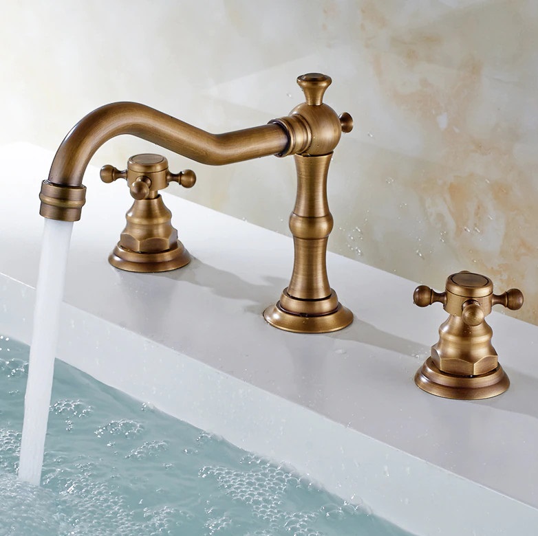 Vòi chậu lavabo âm tường màu hồng vàng Miken MKV-600010RG - Image 3
