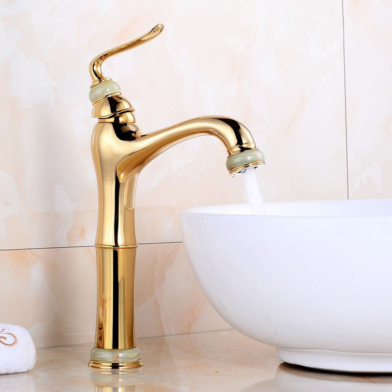 Vòi chậu lavabo âm tường màu vàng Miken MKV-600024GM - Image 5