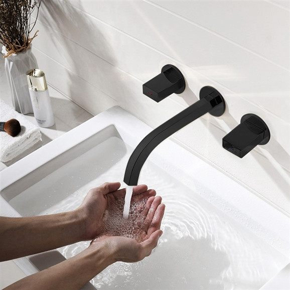 Vòi chậu lavabo kiểu dáng mới mạ màu đen Miken MK-629718B - Image 4