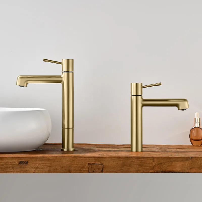 Vòi chậu lavabo mạ màu đen Miken MK-8025B (Cao 30cm) - Image 5