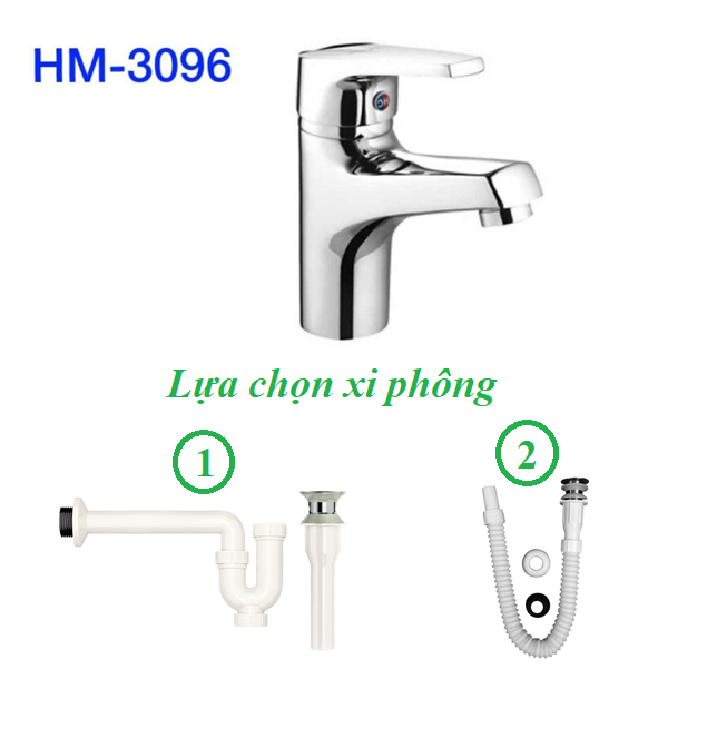 Vòi chậu lavabo nóng lạnh 2 chân 8032 - Image 4