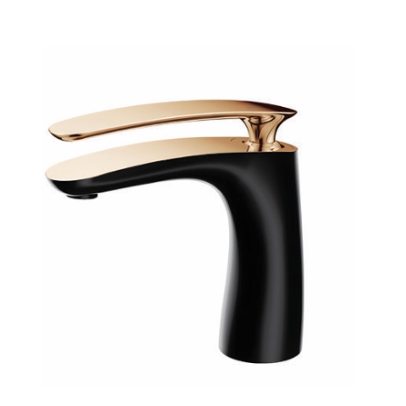 Vòi chậu lavabo nóng lạnh âm tường màu vàng đen Samwon GMFL-774 - Image 4