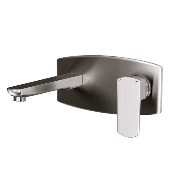 Vòi chậu lavabo nóng lạnh gắn tường màu ghi JAQUAR Ấn Độ KUP-SSF-35233NKPMV