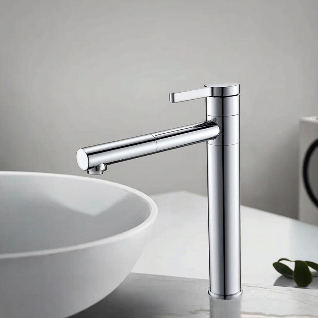 Vòi chậu lavabo nóng lạnh mạ Crom Miken MK-0912W