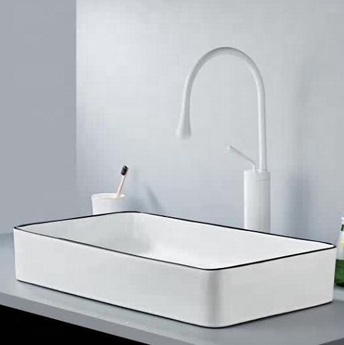 Vòi chậu lavabo nóng lạnh mạ đen HM-2112B - Image 4