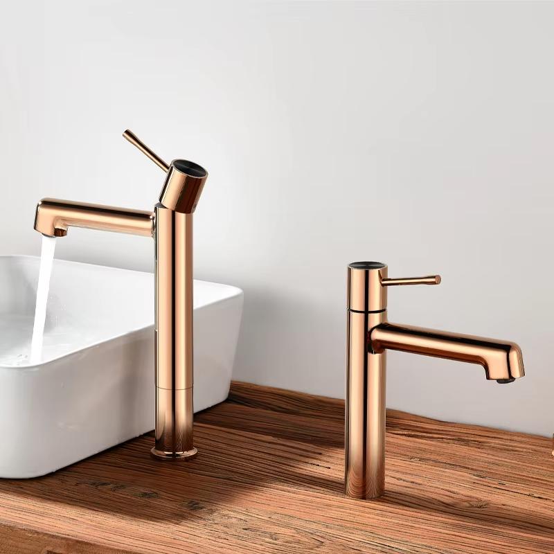 Vòi chậu lavabo nóng lạnh mạ màu vàng Miken MK-0915G (Bóng hoặc mờ) - Image 4
