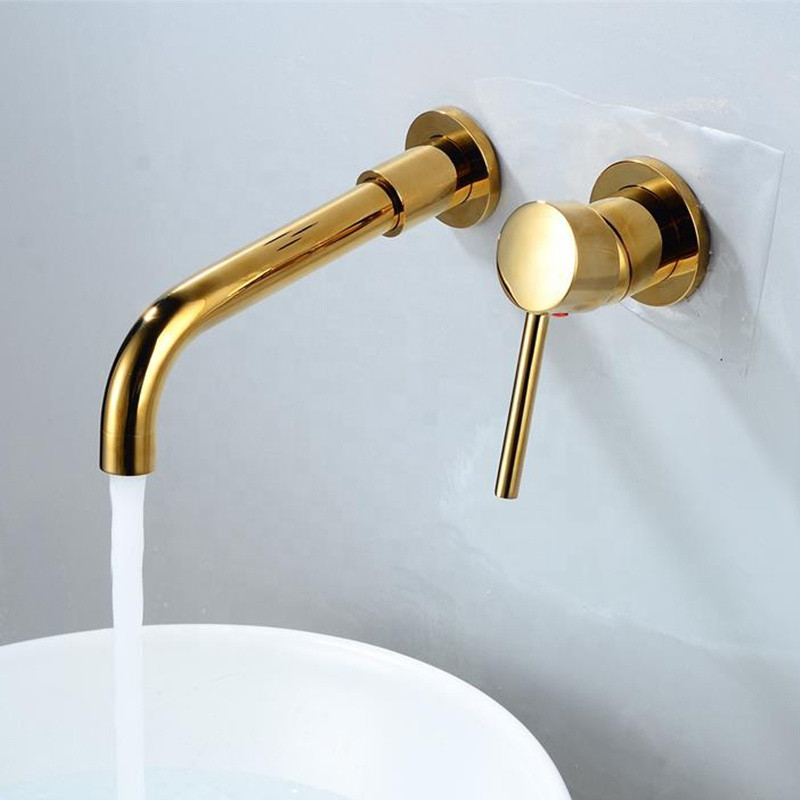 Vòi chậu lavabo nóng lạnh mạ màu vàng Miken MK-A44001G (Bóng hoặc mờ) - Image 5