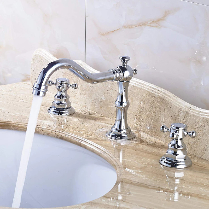 Vòi chậu lavabo nóng lạnh mạ màu xám ghi Miken MK-0912GR - Image 3
