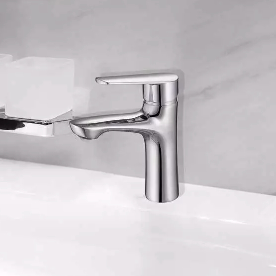 Vòi chậu lavabo nóng lạnh màu chrome Basic BW-47002 - Image 5