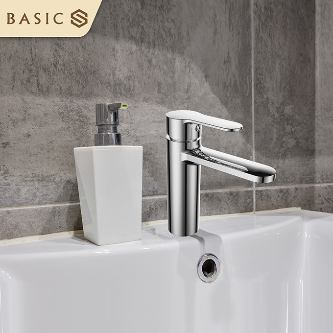Vòi chậu lavabo nóng lạnh màu đen Basic BW-47001B - Image 6