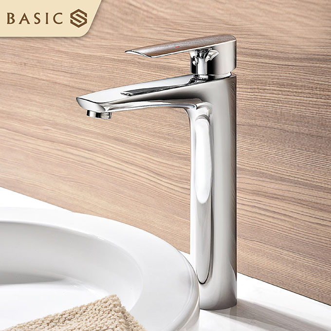 Vòi chậu lavabo nóng lạnh màu titan Basic BW-47002GM - Image 5