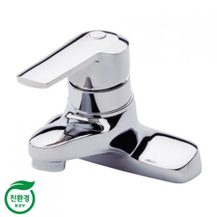 Vòi chậu lavabo nóng lạnh màu trắng mạ vàng Samwon GMFL-777 - Image 3