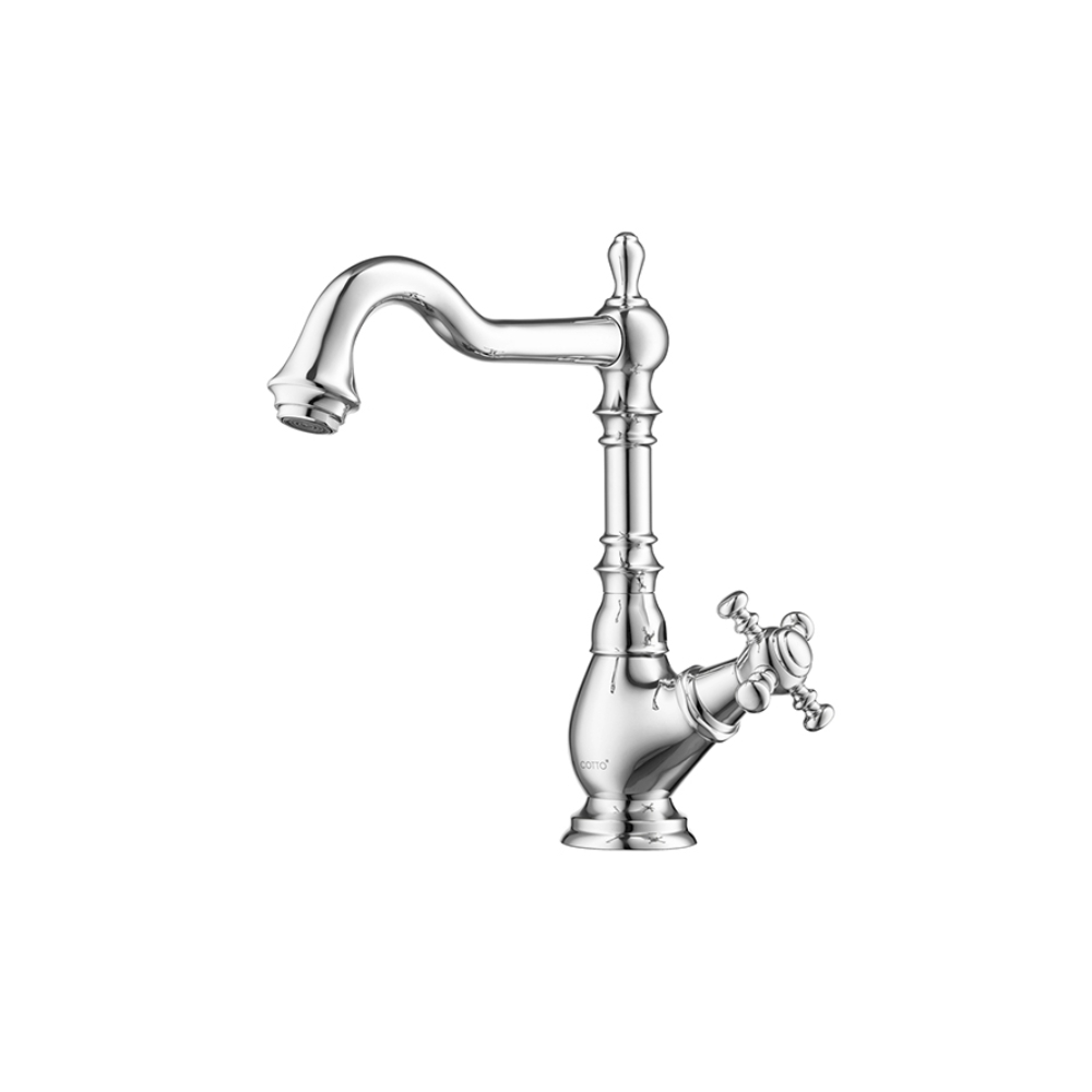 Vòi chậu lavabo nóng lạnh thân cao COTTO CT1201C18