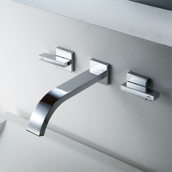 Vòi chậu lavabo vòi bồn tắm 3 lỗ mạ vàng đồng giả cổ mờ MK-225072GM - Image 6